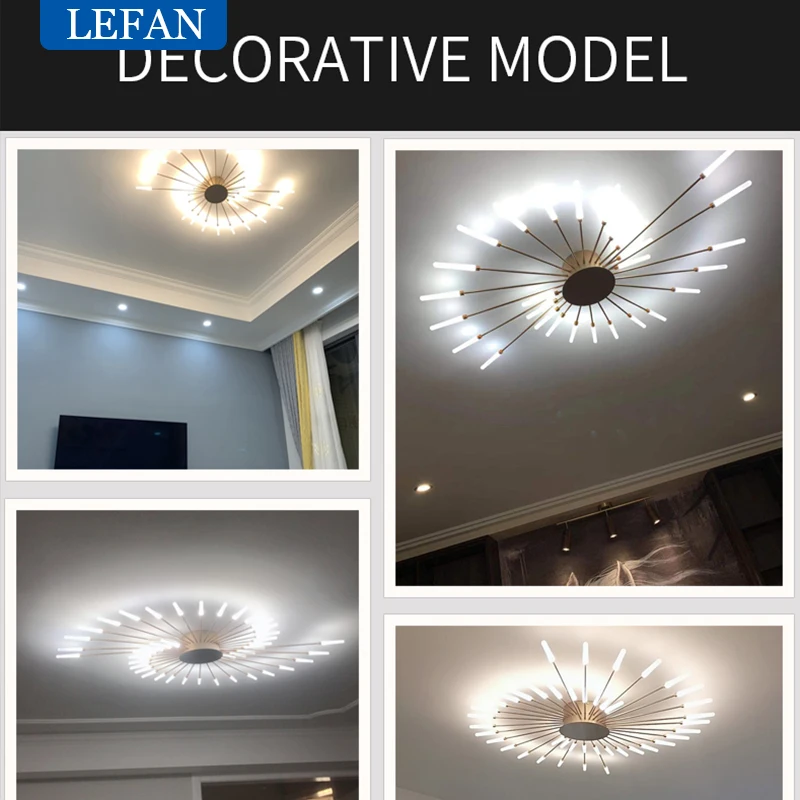 Imagem -05 - Modern Nordic Led Teto Chandelier Fireworks Modeling Iluminação Home Decoração Lâmpadas Living Room Fixtures Bedroom Fixtures Novidade