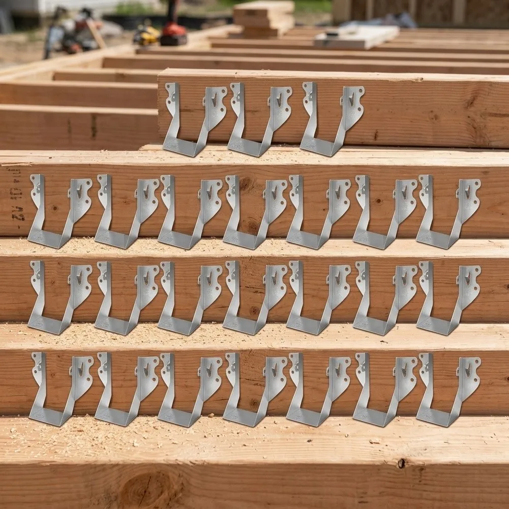 25PCS Galvanized 2x4 Joist Hangers for Wood For Rafters Beams Support Brackets for Chicken Coops Pergolas Ceilings