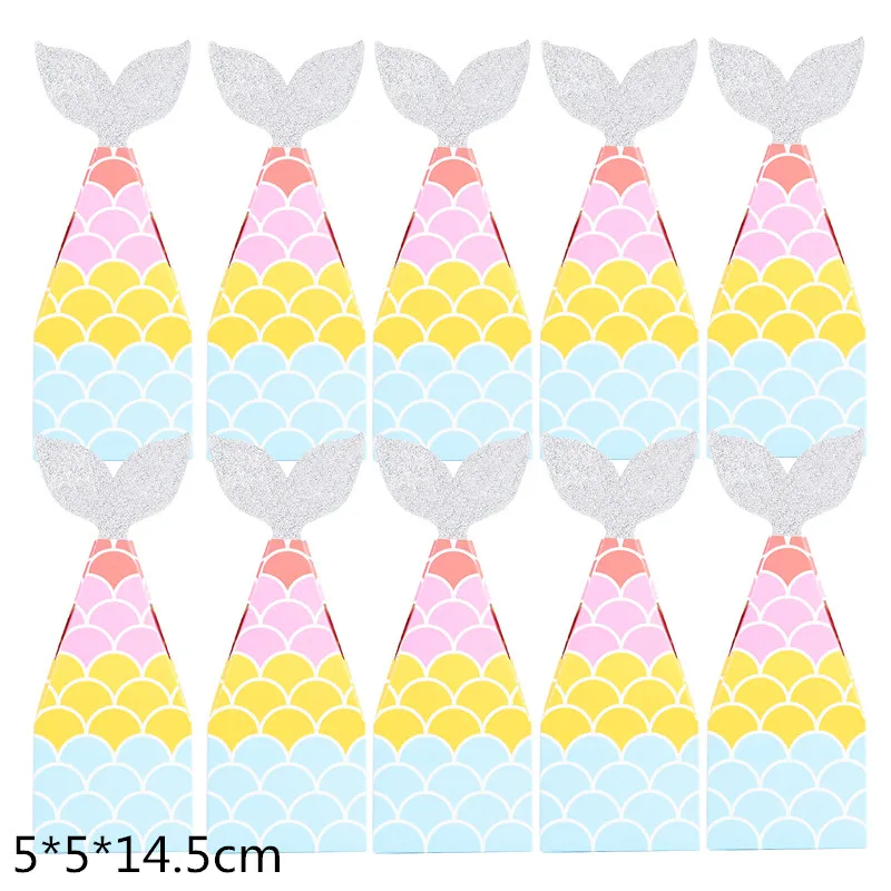10Pcs Mermaid Tail Popcorn Boxes for Birthday Parties