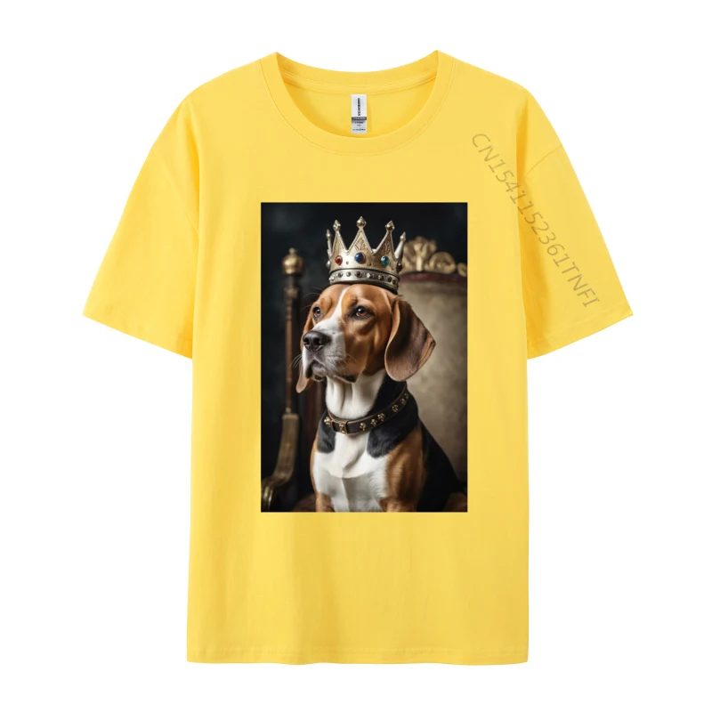 

Beagle King T-shirt Men's T Shirt Great Leader Tee Shirt England Style Male Tshirt T-Shirt Cotton Top