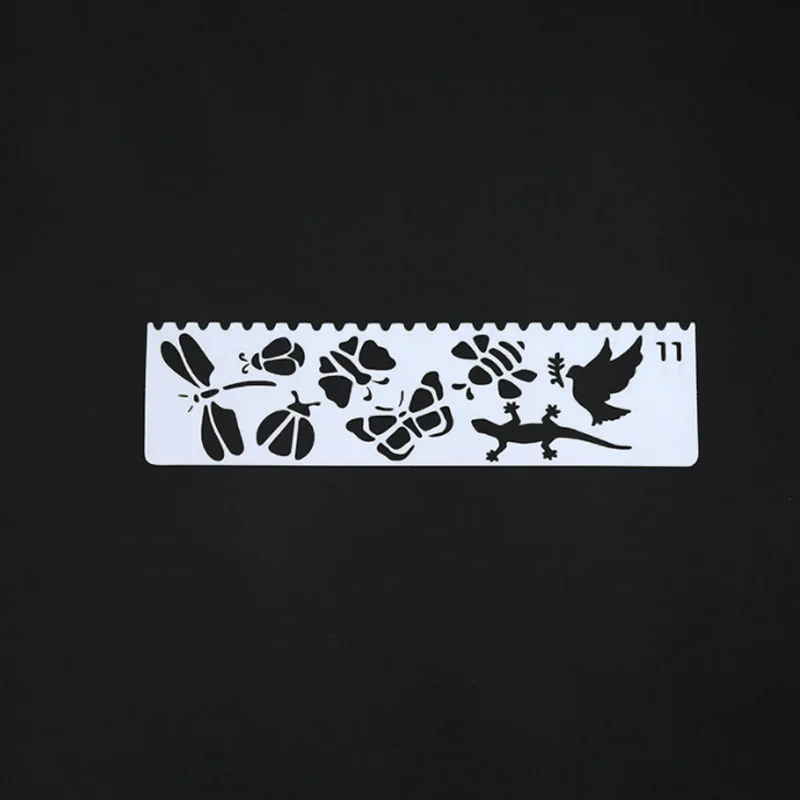 Multifunctional Hollow Lace Ruler Stencil DIY Layering Wall Scrapbooking Coloring Embossing Decorat Paper Card Painting Template