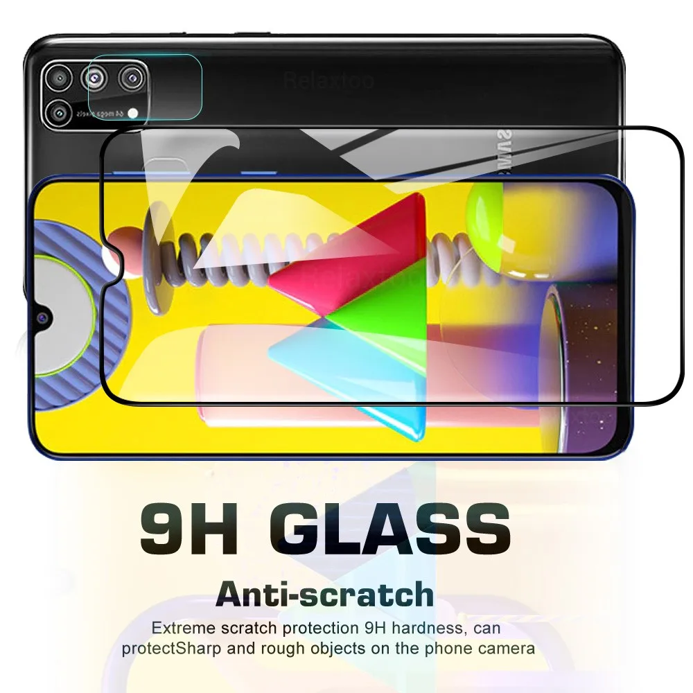 2in1 For  Samsung Galaxy M31 High Quality Screen Tempered Film+ Camera Glass for Samsung Series Screen Protector