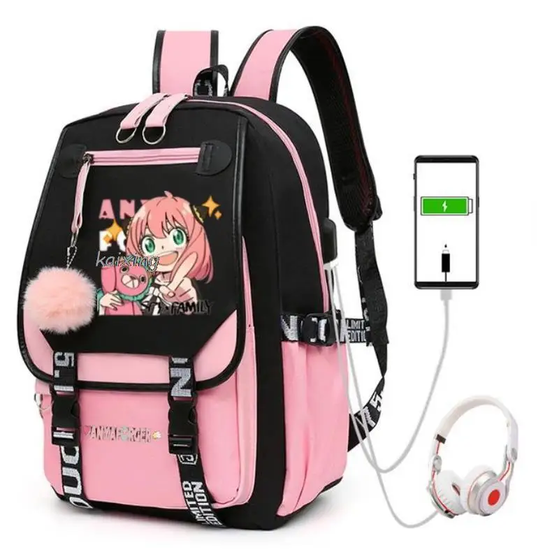 Hot Anime Spy X Family zaino studenti borse da scuola zaini multifunzione con ricarica USB borse a tracolla per Laptop regalo di compleanno