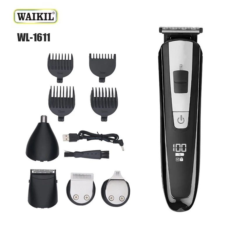 

WAIKIL professional men's grooming set hair clipper electric hair trimmer USB rechargeable digital Barber set styling tool