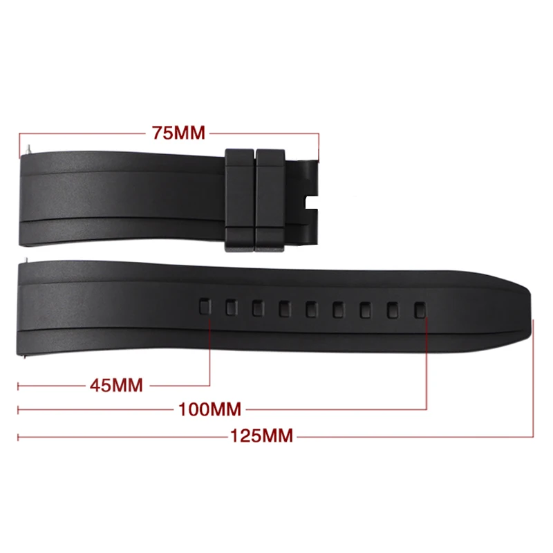 Premium Grade Vulcanized  Rubber Watch Strap 20mm 22mm 24mm Quick Release Bracelets