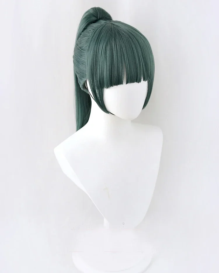 High Quality Maki Zenin Cosplay Wig Jujutsu Kaisen 60cm Dark Green Heat Resistant Synthetic Hair Anime Cosplay Wigs Glasses
