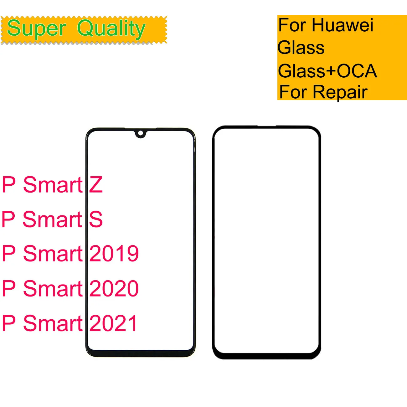 Replacement For Huawei P Smart 2019 2020 2021 Front Outer Glass LCD Lens Touch Screen Panel P Smart Z S Glass With OCA