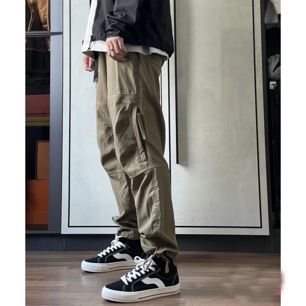 

Повседневные уличные рабочие брюки на молнии с прямыми штанинами, с поясом, в стиле High Street, больших размеров, модные, молодежные, длинные брюки Vitali Sle