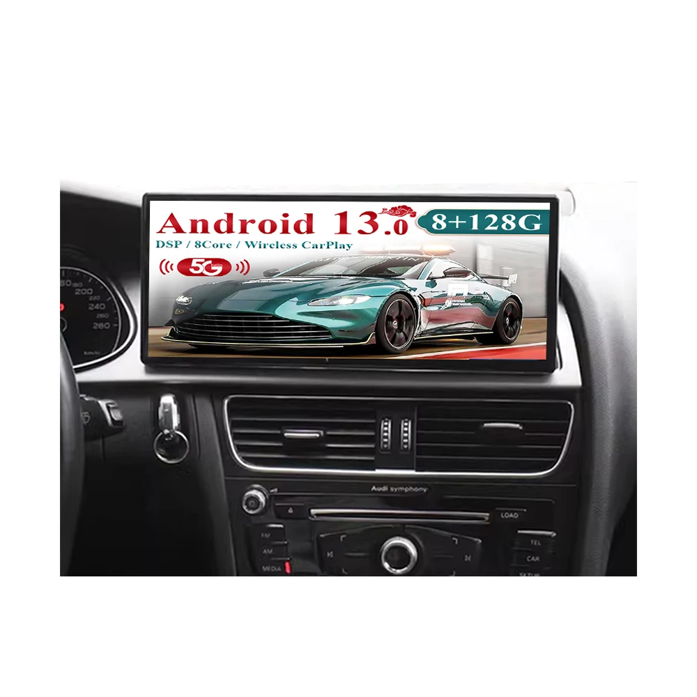 12.3 Inch IPS Ultra-Thin Screen Car Stereo For Audi A4 2008-2015 Android 13 Wireless CarPlay Android Auto GPS Player Head Unit