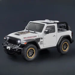 1:18 Scale Rubicon Car Model Toy Alloy Diecast 4 Door Opened Sound Light Shock Absorption Simulation SUV Ornament For Boys Gifts