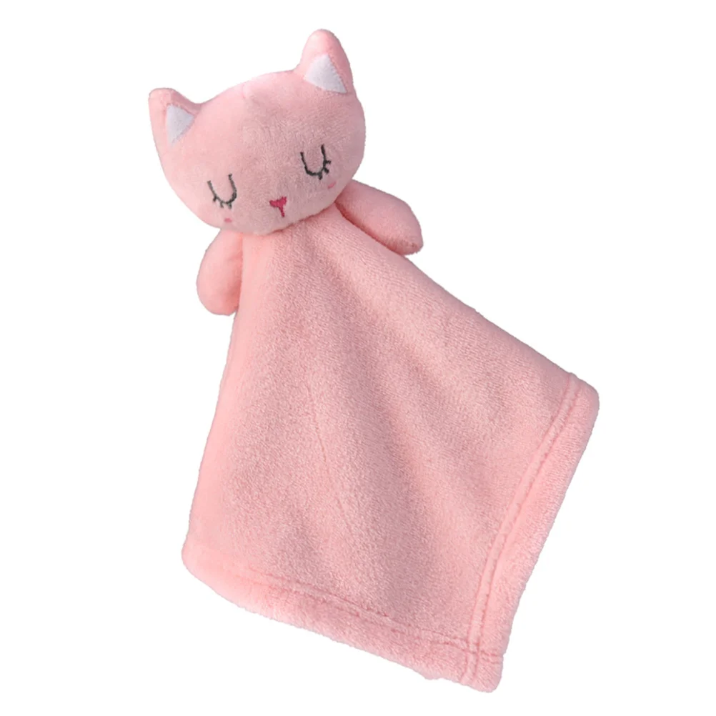 Coral Fleece Baby Sleeping Appease Toy Newborn Children Animals Plush Toys Feeding Accessories (Cat)