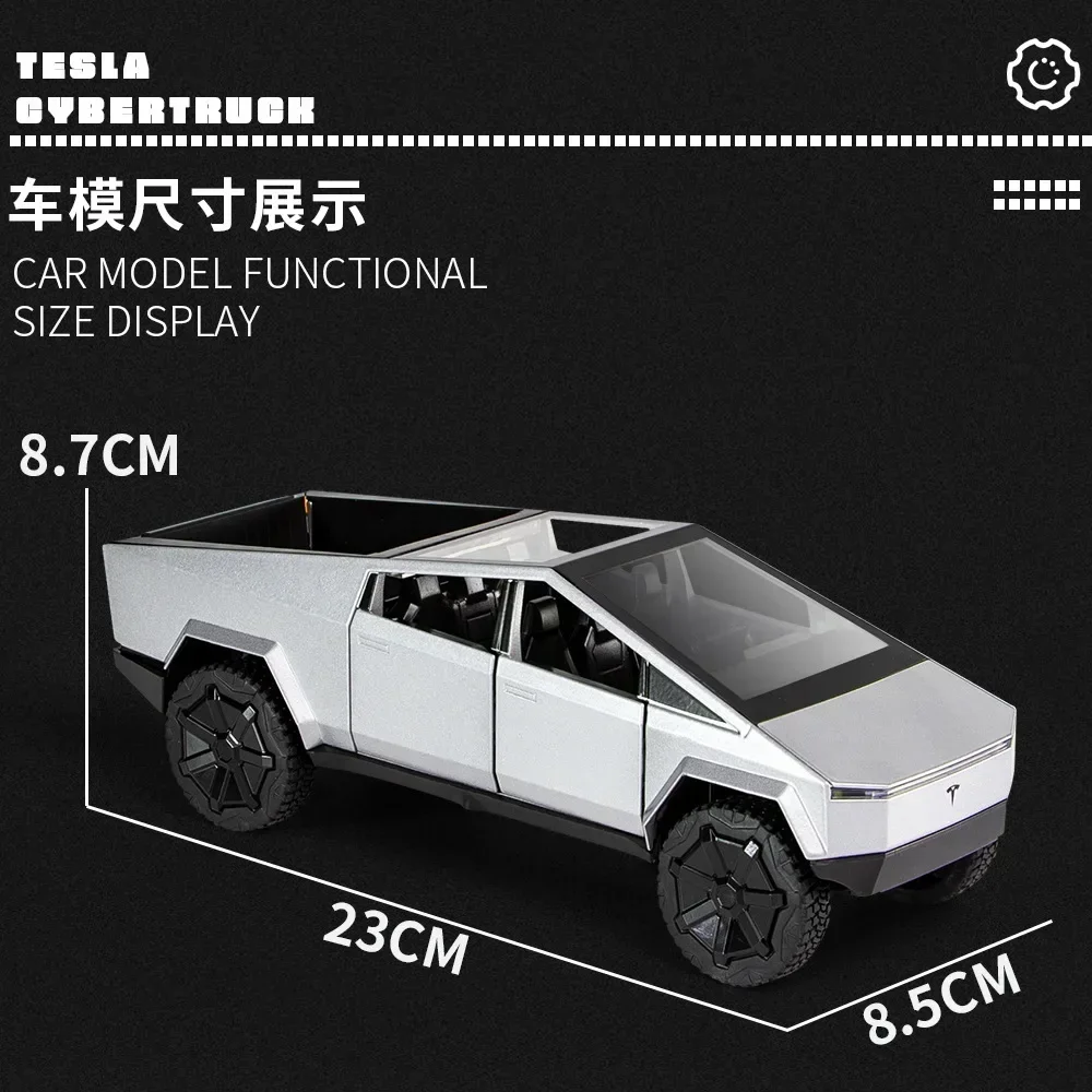 TELA 1:24รถกระบะไซเบอร์รถบรรทุก SUV โมเดลรถยนต์อัลลอยของเล่นโลหะหล่อจาก A393รถบรรทุกรถออฟโรดมีเสียงสำหรับเด็ก