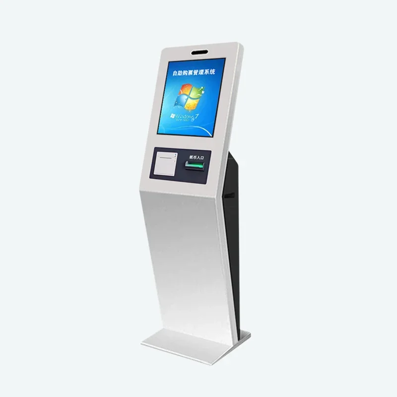 Hotel Kiosk 27" Bill Payment Ticket Kiosk Self Check in Passport Scanner Card Dispenser Kiosk Cash Recycler Machine