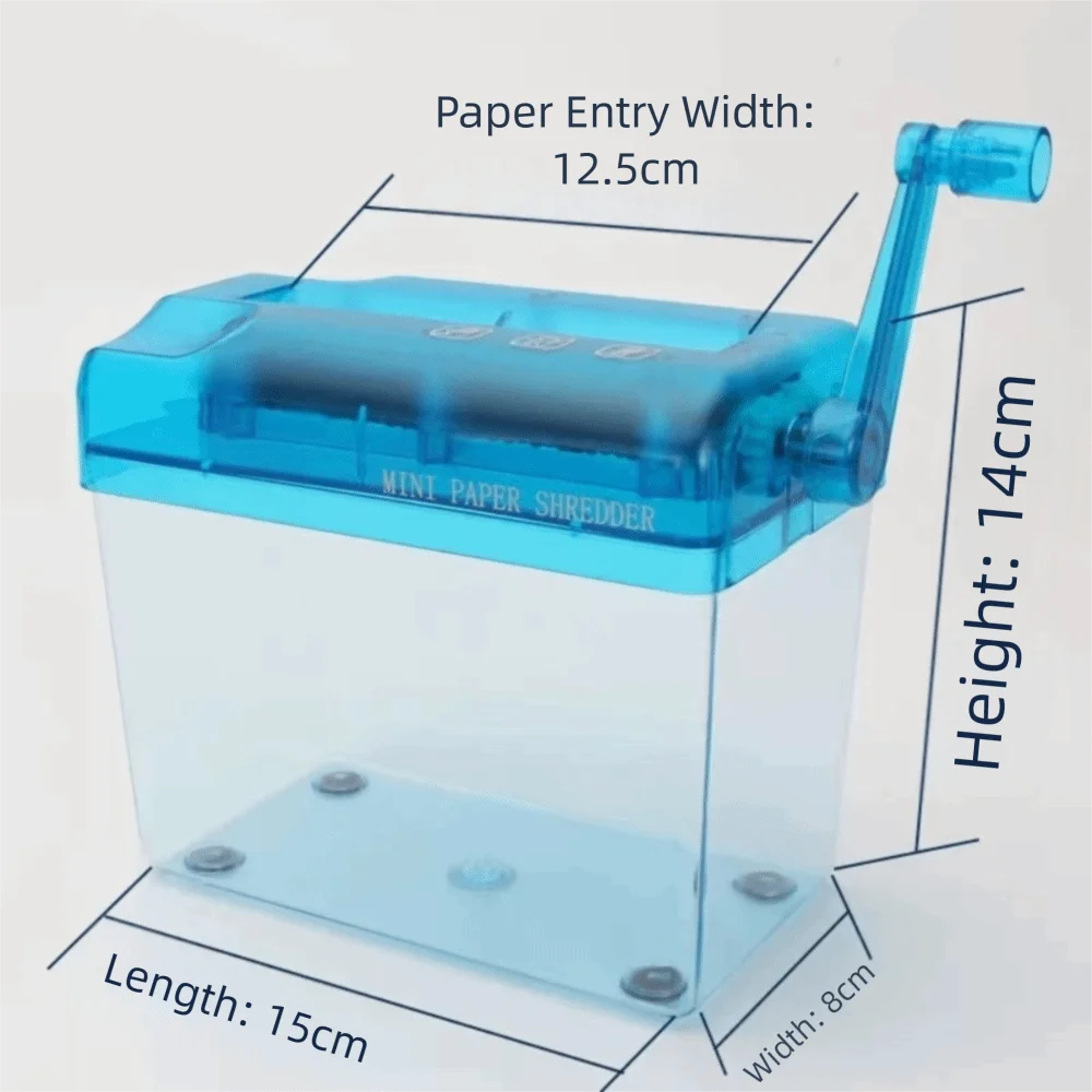 High Quality ABS Hand Shredder Hand Crank Transparent Paper Cutting Tool Eco-Friendly Mini Manual Shredder Home Office