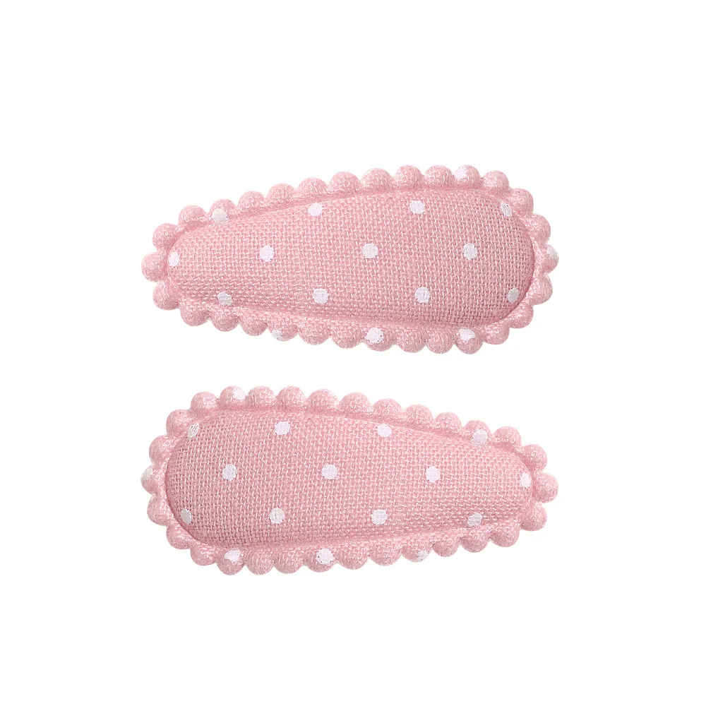 2Pcs Mini Embroidery Print Waterdrop Shape Hair Clips For Girls Cute BB Hairpin Barrettes Headwear Newborn Baby Hair Accessories