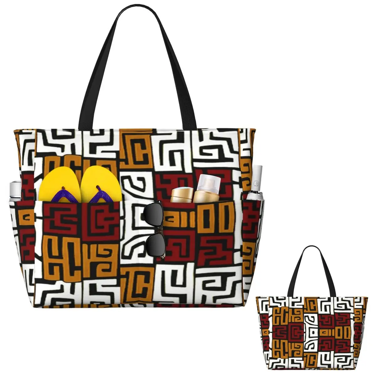 Bolso de playa de tela africana Kuba, bolso deportivo para gimnasio, yoga, bolso grande, bolso de viaje para mujer, bolso para actividades físicas.