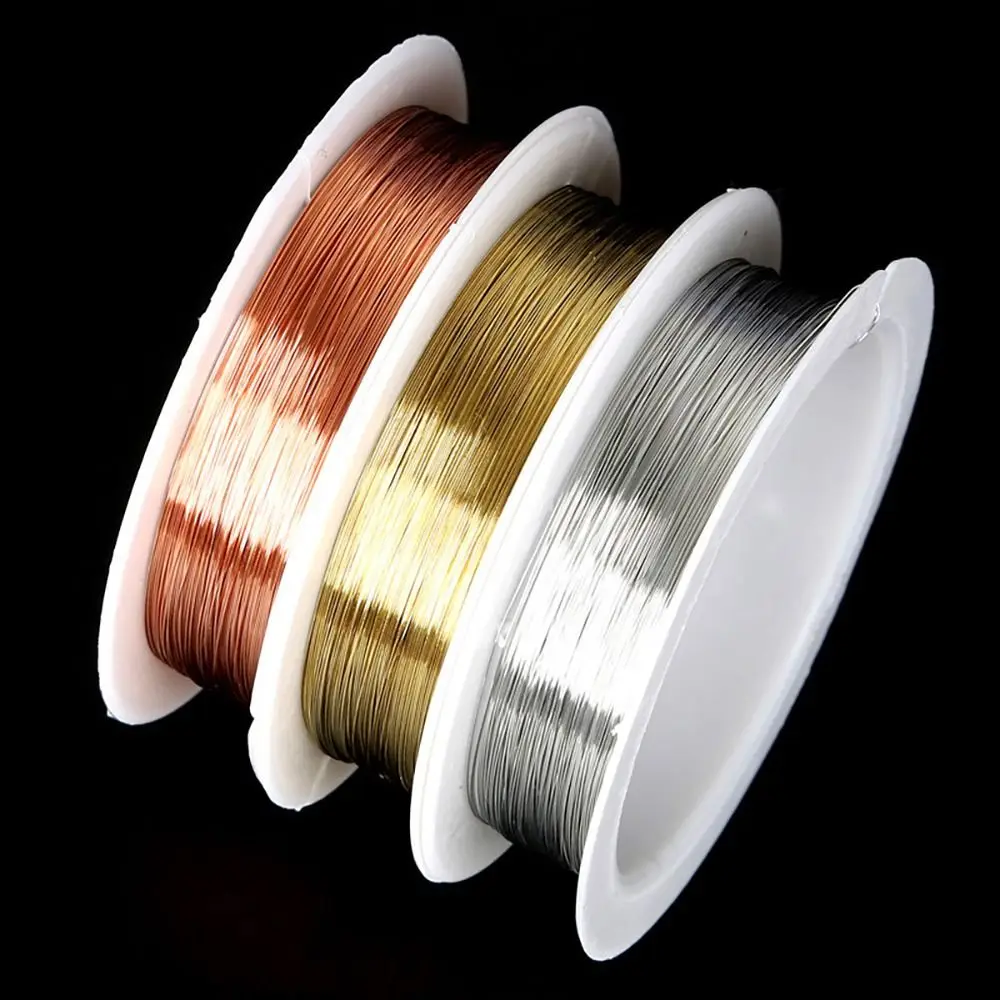 1Roll Gold Silver Brass Copper Wire 0.2/0.4/0.6/0.8/1mm DIY Beading Wire Bracelet Necklaces Handmade Crafts Cord String