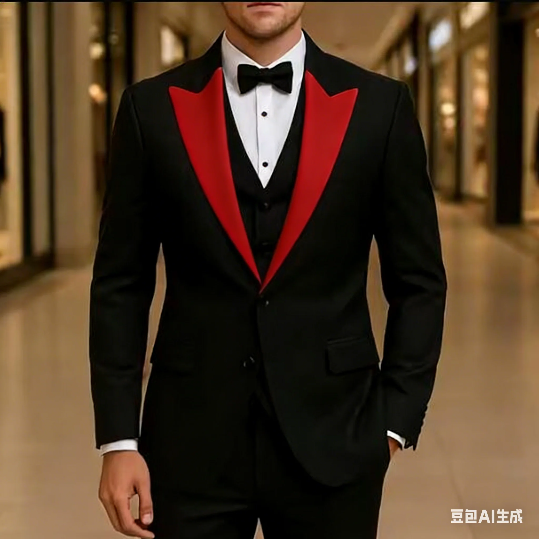 

Latest Black Tuxedo 3 Piece Prom Suits Wedding Suits Formal Peaked Lapel Suit Male Slim Fit Classic Suit Men Dinner Party Suit