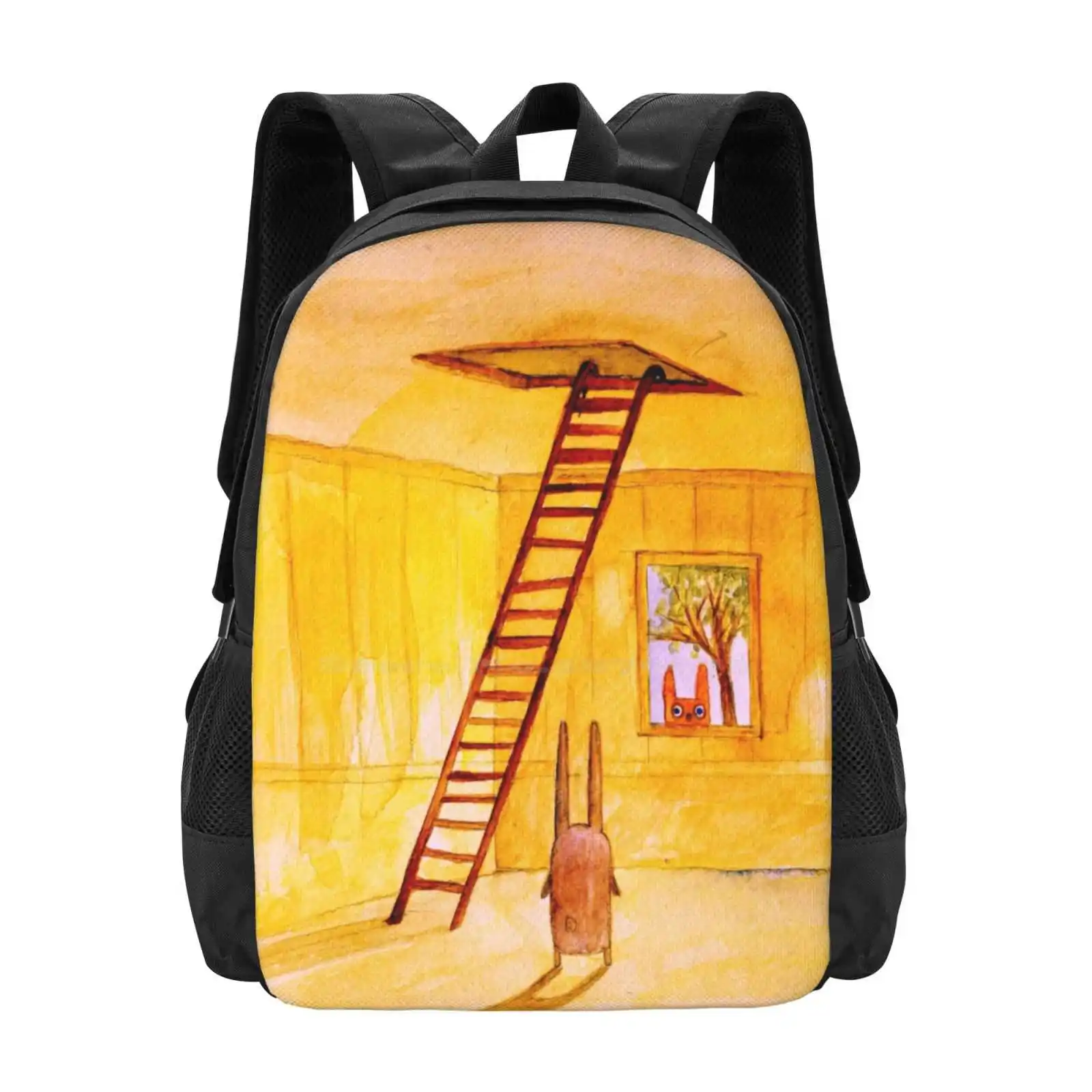 

Magic Stair ( Illustration From The Book ) New Arrivals Unisex Bags Student Bag Backpack Child Bunny Fantasy Cute