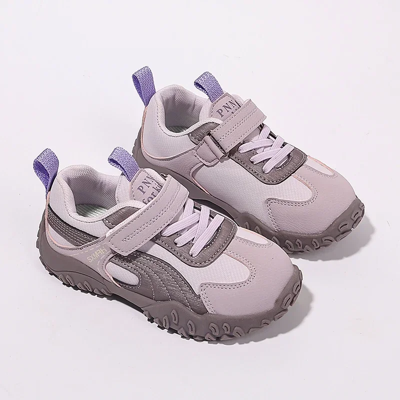 Toddler Leopard Print Patchwork Sneakers, Teens Big Kids Hook‑and‑Loop Non‑Slip Outdoor Casual Shoes 3‑Colors EU 28-37 Size