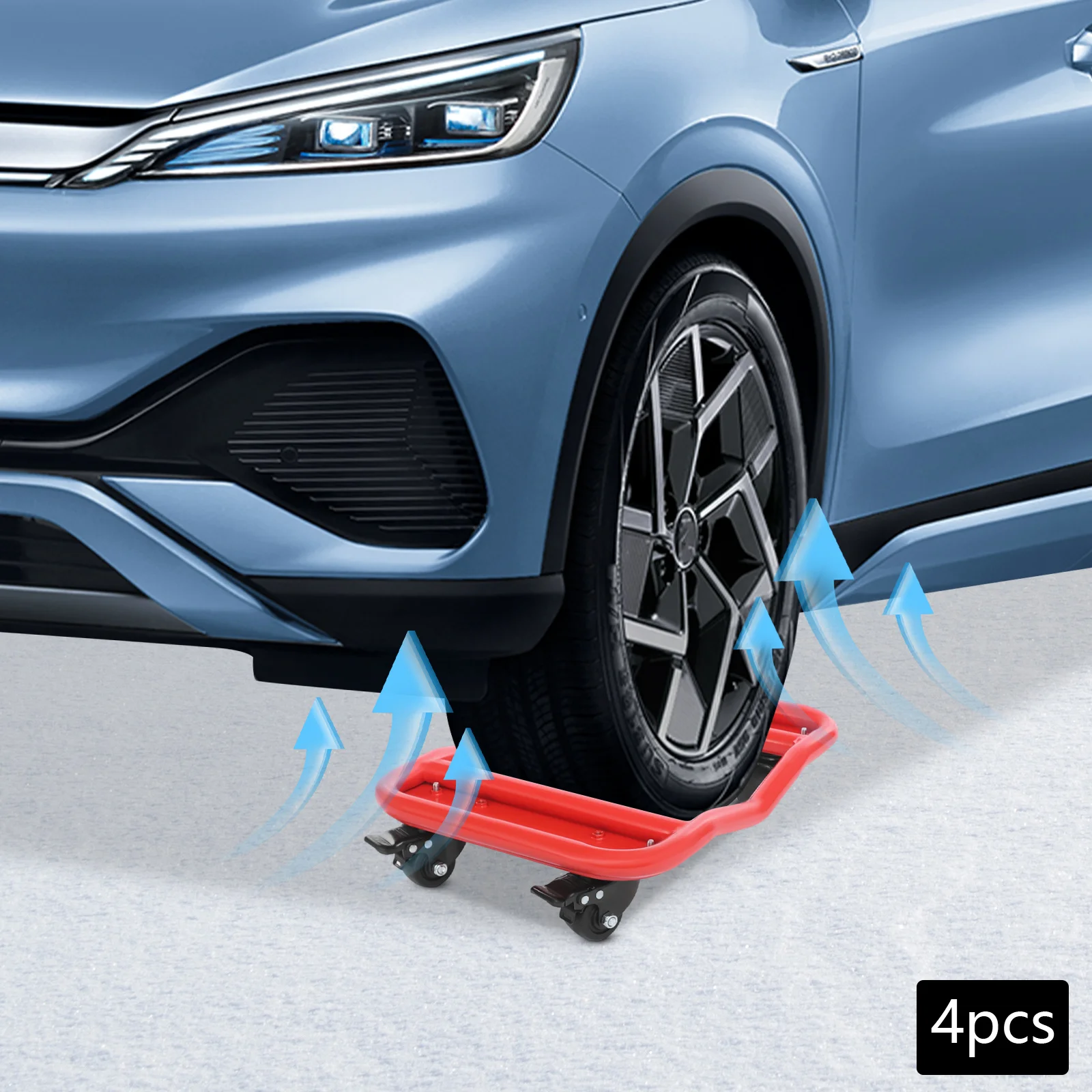 

4 Vehicle Tire Dollies, 6000lbs Total Load Capacity 360° Rotating Wheel Universal Compatibility for Moving Car Truck ATV