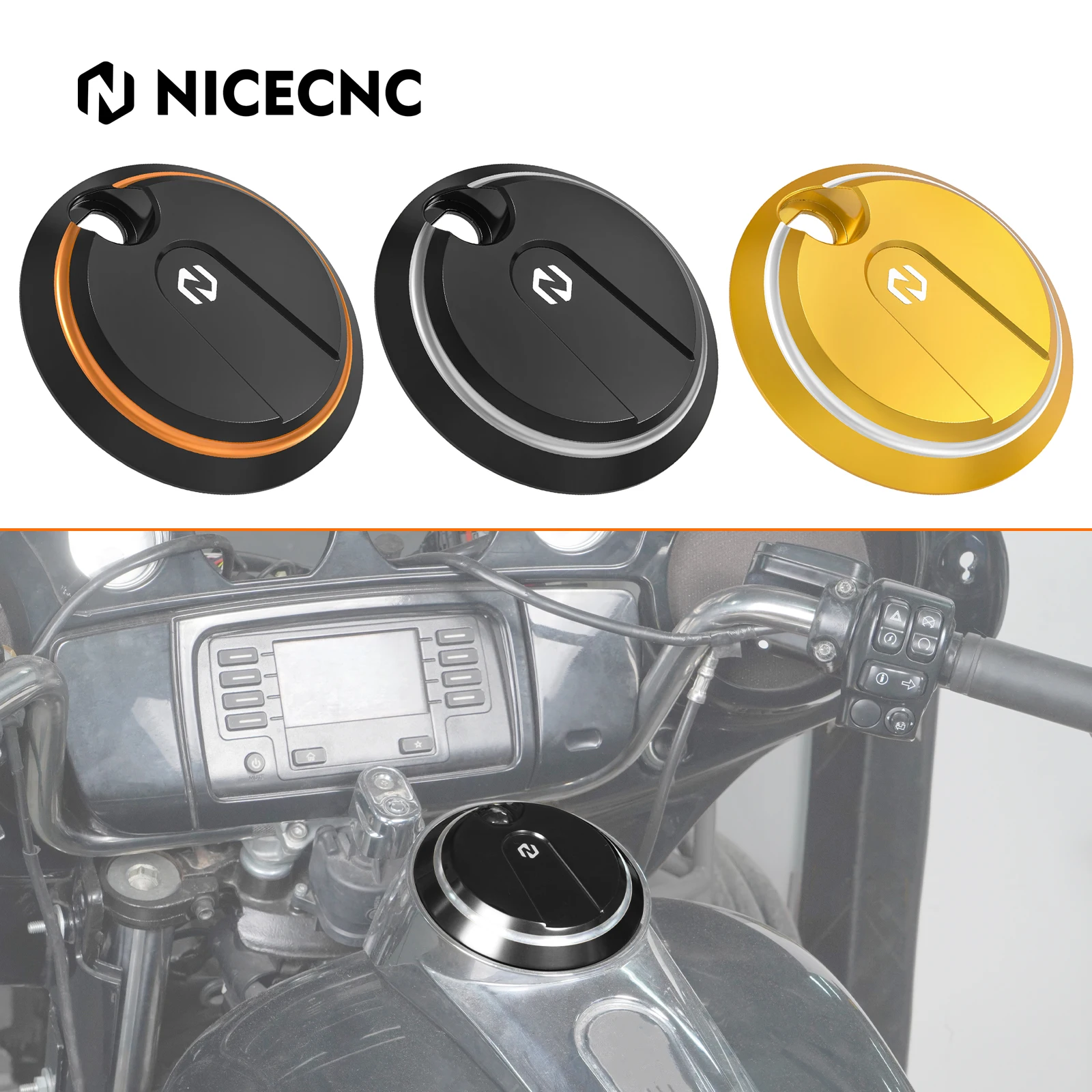 Motorcycle Fuel Tank Cap Cover 61278-08A Tank Console Door for Harley Street Glide FLHX 2016 2017 2018 2019 2020 2021 2022 2023
