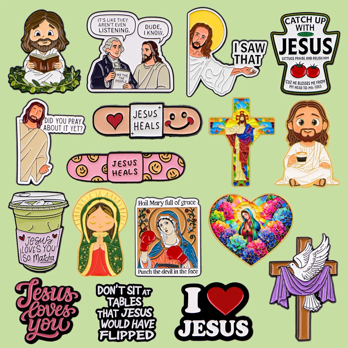 Jesus liebt dich – Lustige Emaille-Anstecknadel mit Zitat, Brosche, Reversnadel, Abzeichen für Rucksack, Kleidung, Accessoires, Humor-Schmuck, Freunde-Geschenk