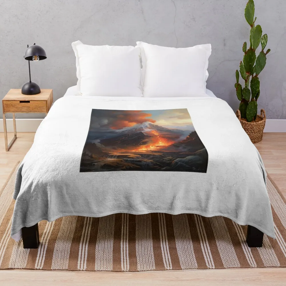 Burning mountain Throw Blanket Sofa Blankets For Sofas Blankets