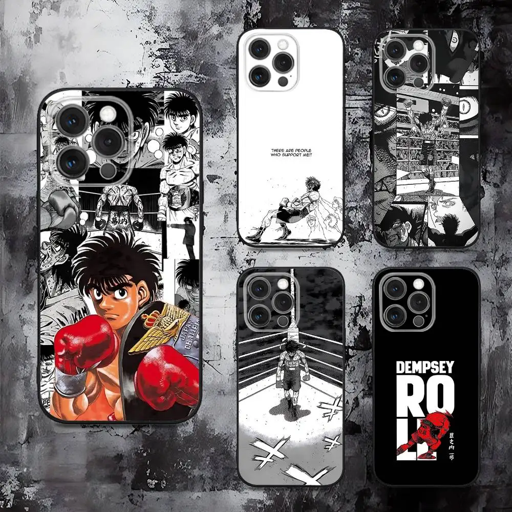 

Boxing Hajime no Ippo Phone Case For iPhone 16,15,14,13,12,11,Pro,Max,Plus,X,XS,SE,E,Mini,Soft Silicone Black Case