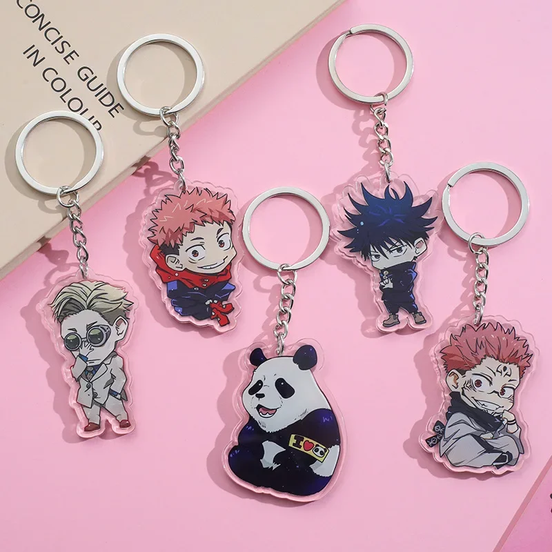 Anime Jujutsu Kaisen Itadori Yuji Gojo mini Acrylic Model Car Accessories Cute Pendant KeyRing Gifts