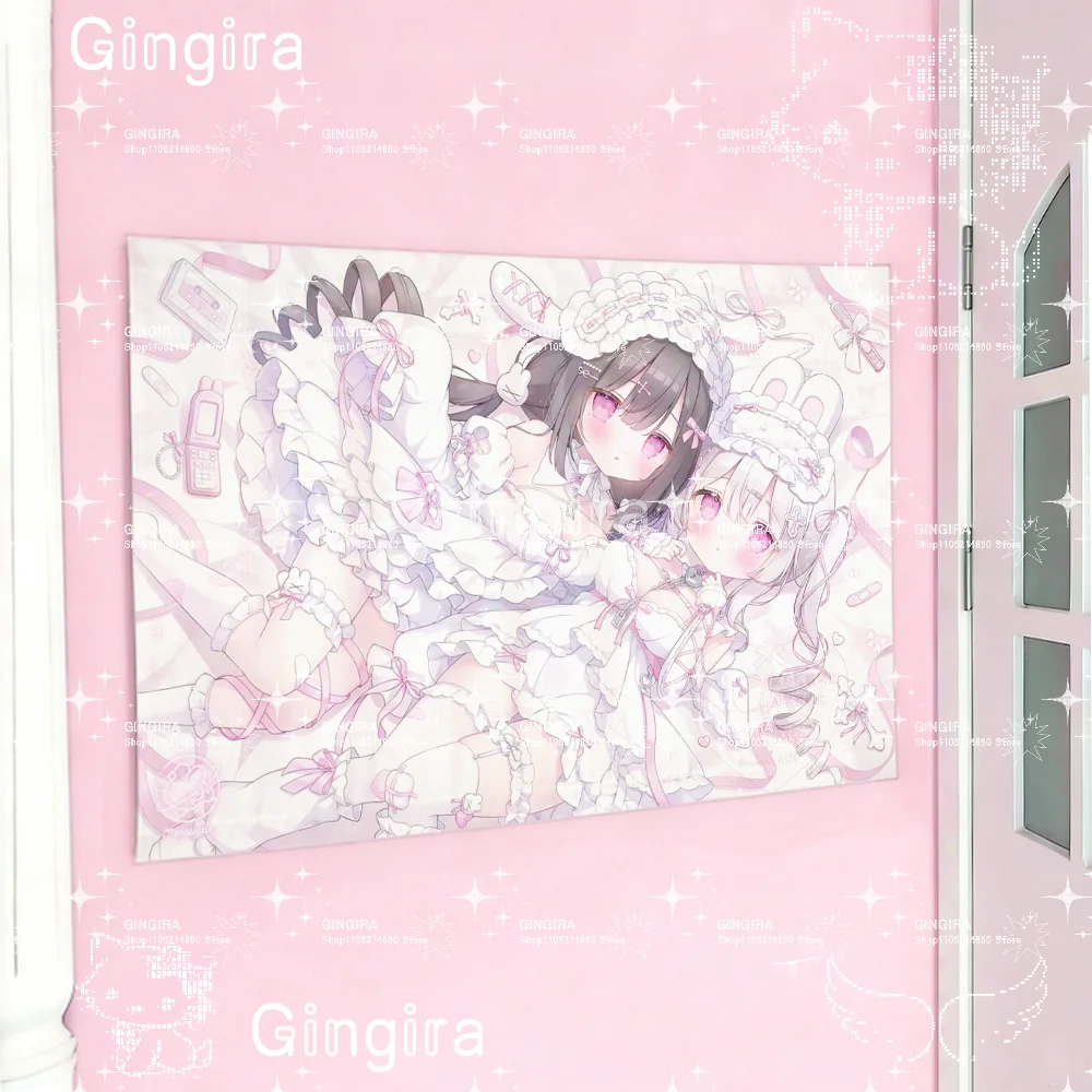 Kawaiii Artist 2D Double-person sleeping Lolita puzzle original tapestry wall hanging fabric interior decoration tapestry