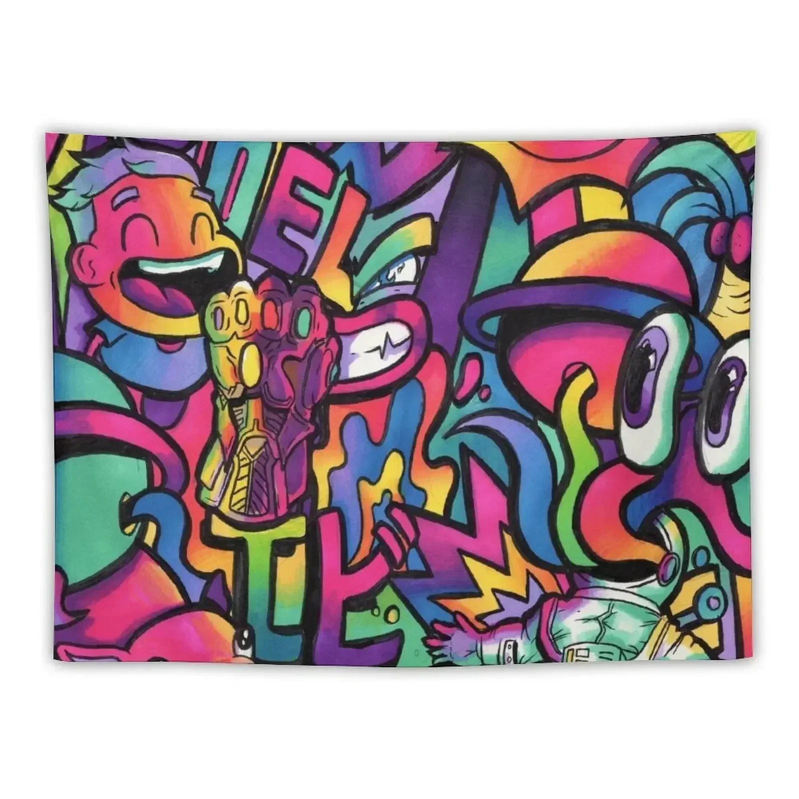 C H A M E L E O N // Copic Marker Doodle Tapestry Wallpapers Home Decor Aesthetic Decoration Tapestry