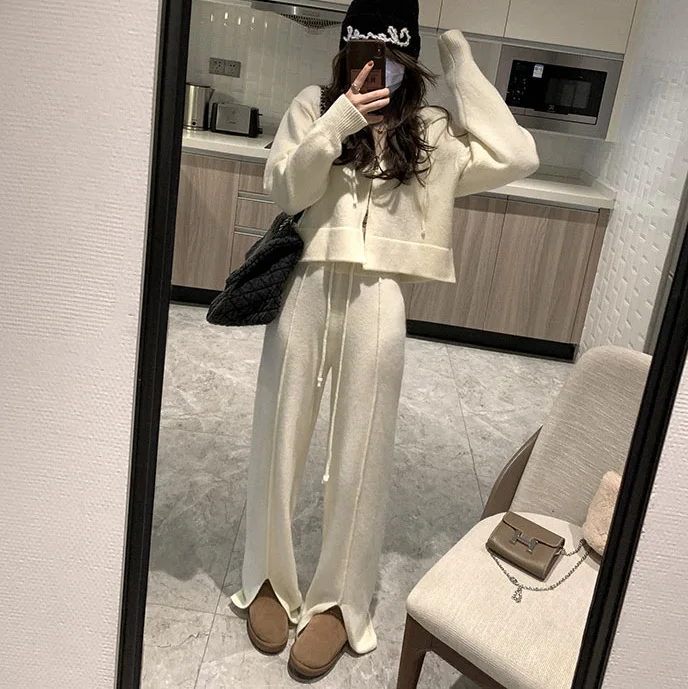 Zipper Cardigan Sets To Dress Woman Tracksuit Suits Fall Outfits Women Sets Baggy Pants Clothing Long Sleeve Sportswear E1329