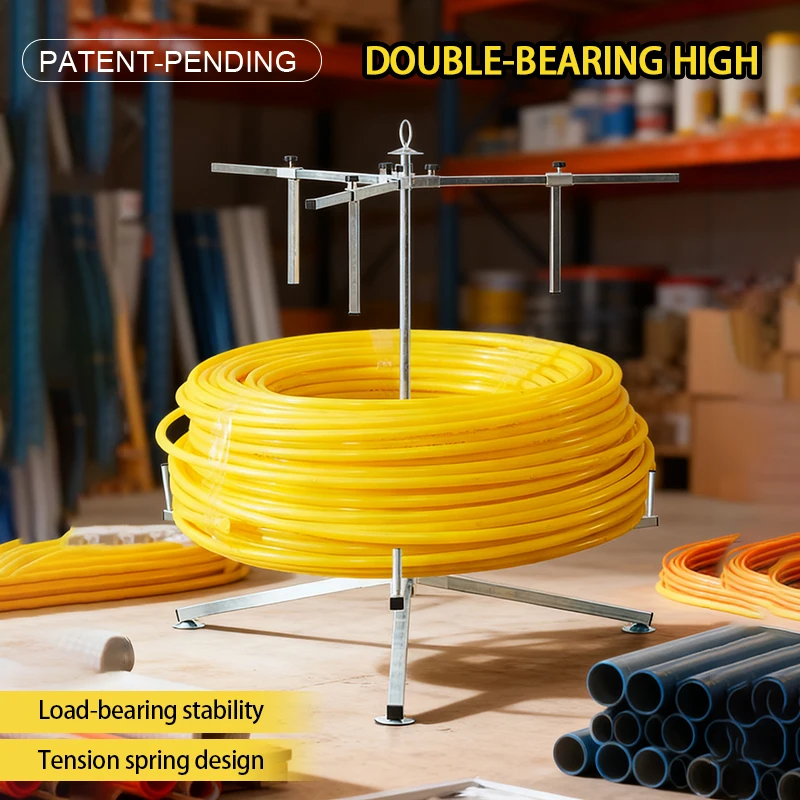 Floor Heating Pipe Dispenser Radiant Floor Tube Unwinder Multi-Functional PEX Pipe Dispenser Stand Pipe Coil Dispenser Rack