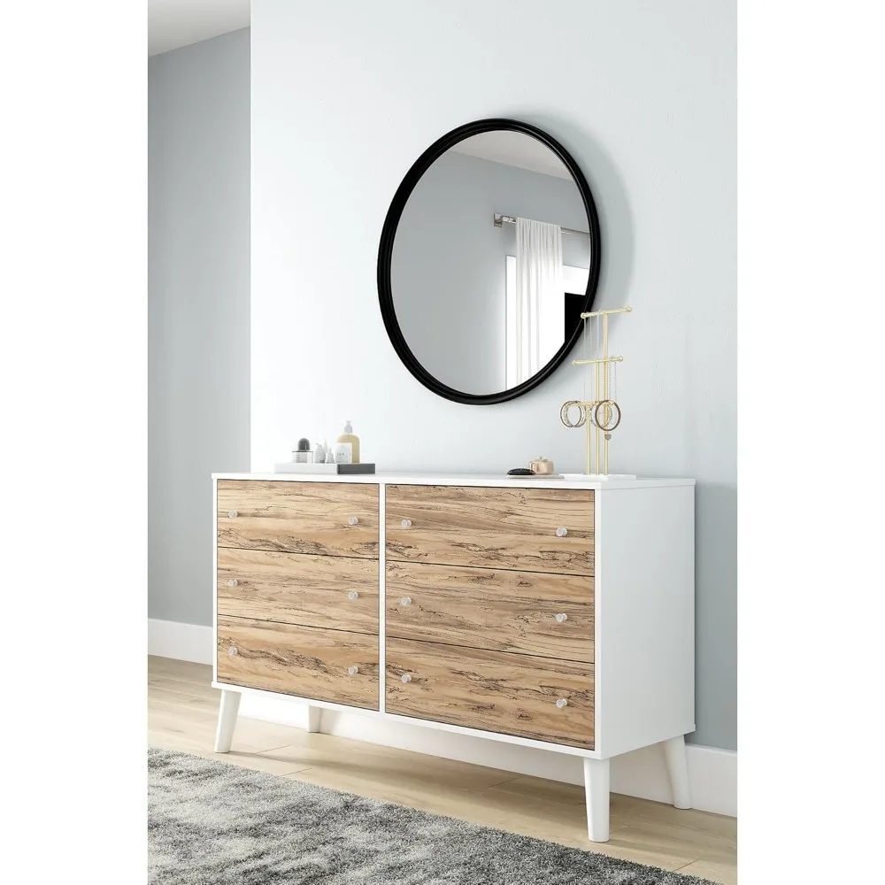 n by Ashley Piperton 6 Drawer Dresser, White & Light Brown