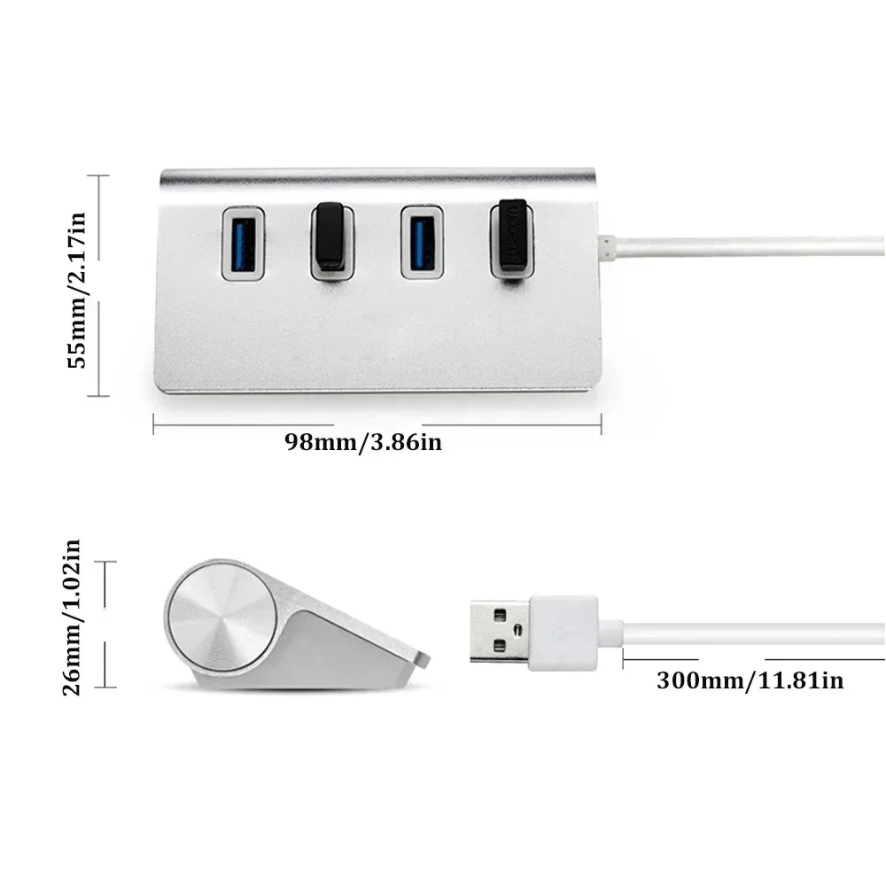 5Gbps High Speed USB 3.0 HUB 4/7Port USB 3.0 Port OTG Aluminum USB Splitter Docking Station Expander for Laptop Computer PC