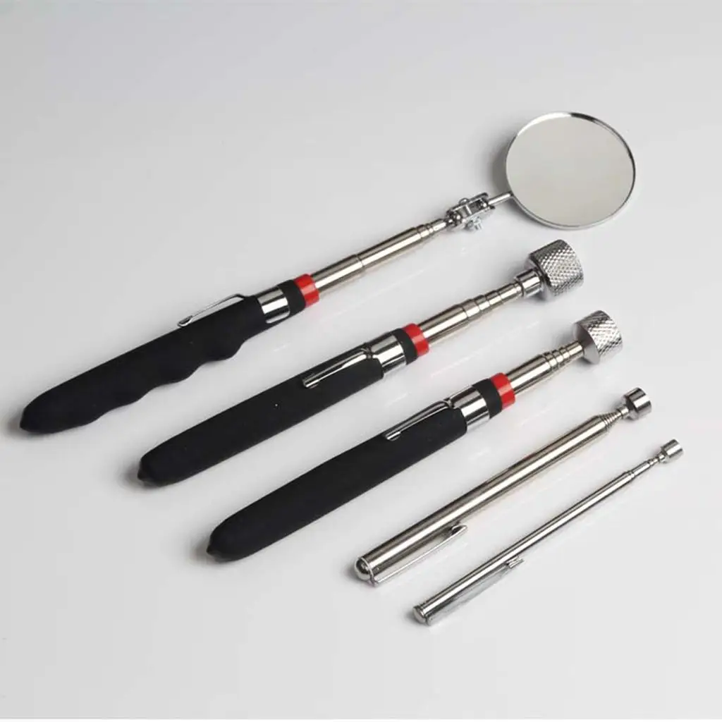 5Pcs Picking Tool Round Inspection Mirror Telescopic Stick home