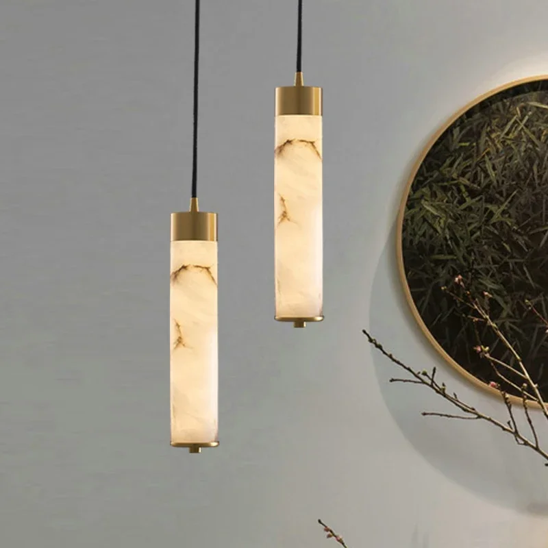 Pendant Light with Marble Modern Led Luxury Restaurant Ceiling Chandelier Home Decor Lustres Dining Room 2023 Hanging Lamp Bar