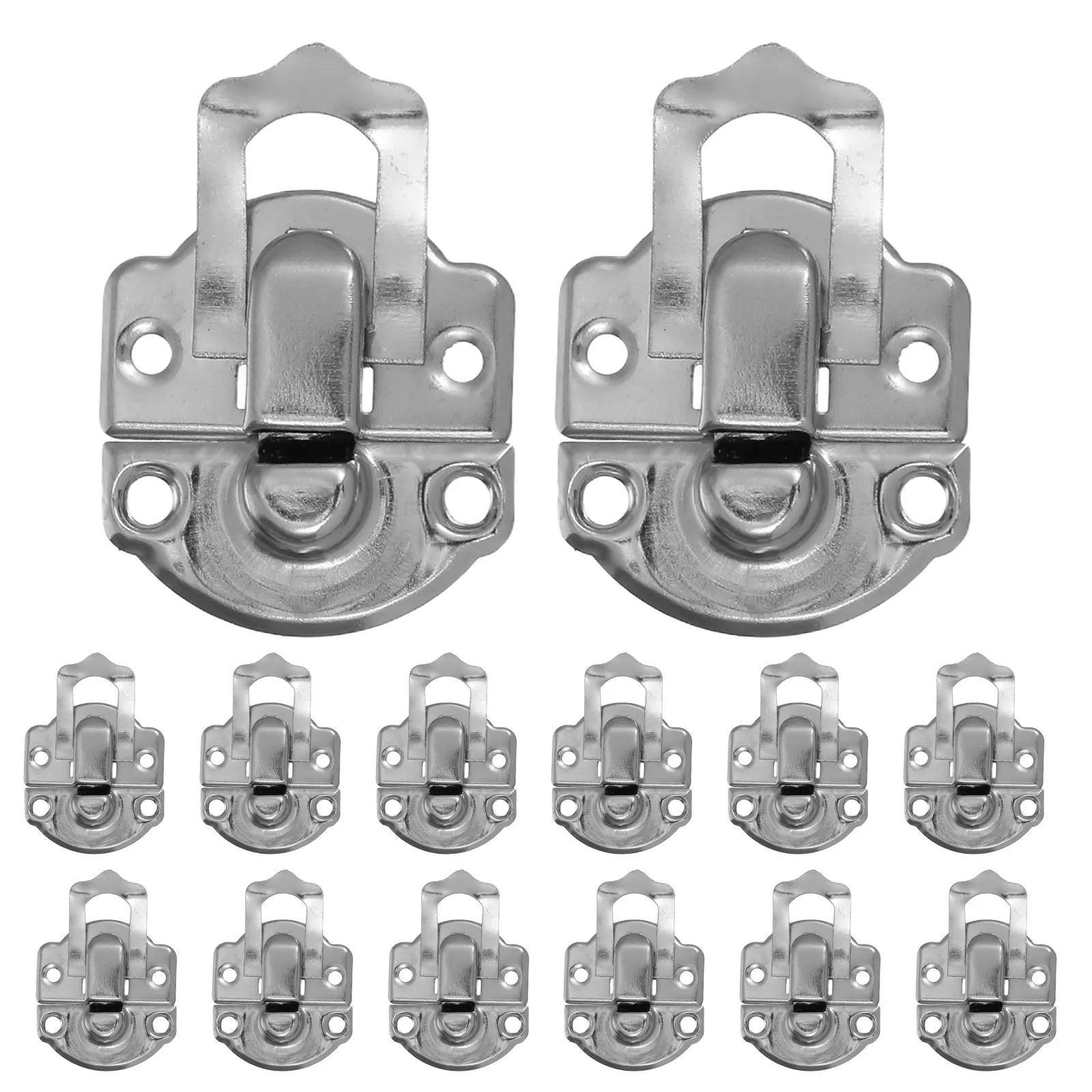 

50 шт. металлических защелок из цинкового сплава для инструментальных ящиков, чемоданов, багажа, мебели, ретро-сундуков, винтажные фиксаторы-защелки