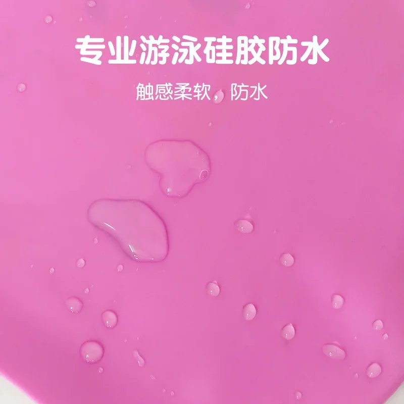 Cuffia da nuoto per bambini in cartone animato per bambini, in silicone ad alta elasticità con protezione per le orecchie, per accessori per cuffie da piscina per ragazzi e ragazze