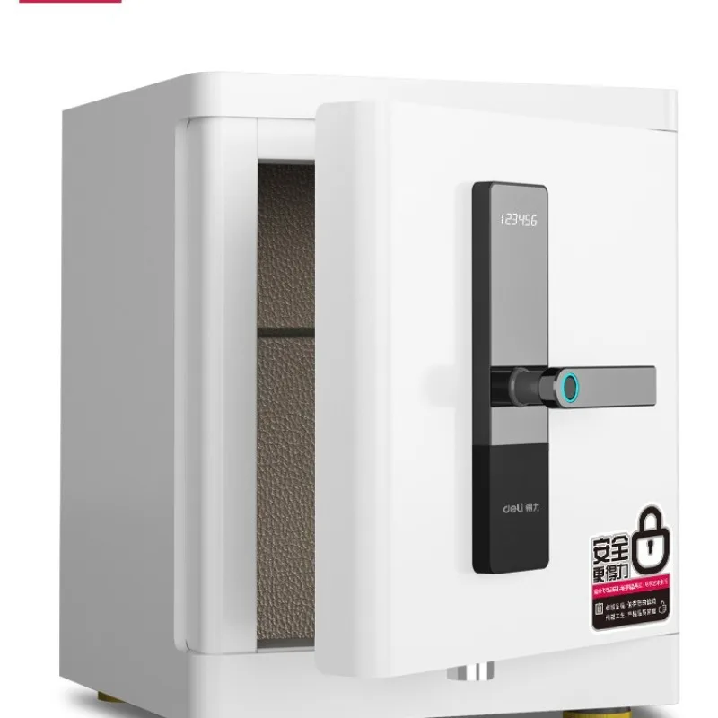 

Safety Deposit Box Household Small Fingerprint Password Box White Bedroom Anti-theft 47CM High