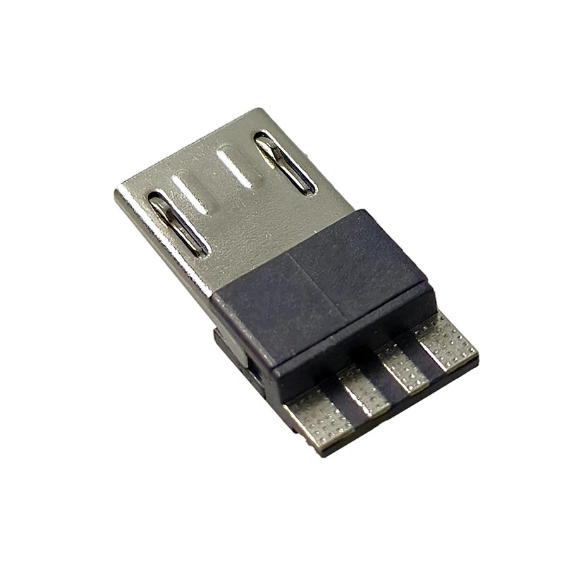 RHZX22628 마이크로 USB 수형 커넥터, 전면 5개 및 후면 4개 와이어 납땜 타입, V8 플러그, 3피스 USB 충전 데이터 케이블 (모바일용)