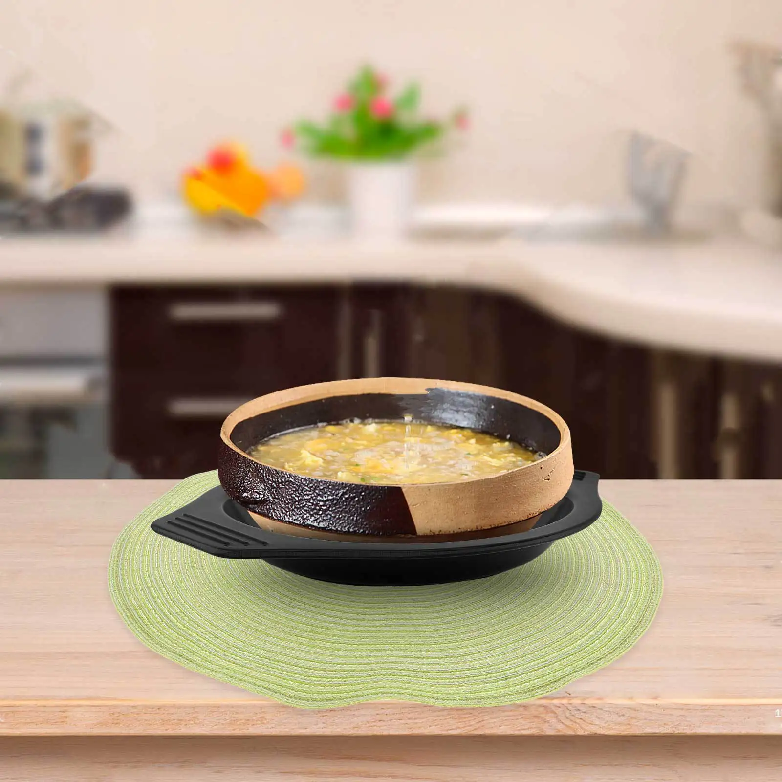 مريمية الأخضر جولة العزل الحراري تحديد الموقع عدم الانزلاق طاولة طعام حصيرة طبق ساخن الركيزة طبق المطبخ حصيرة عكسها