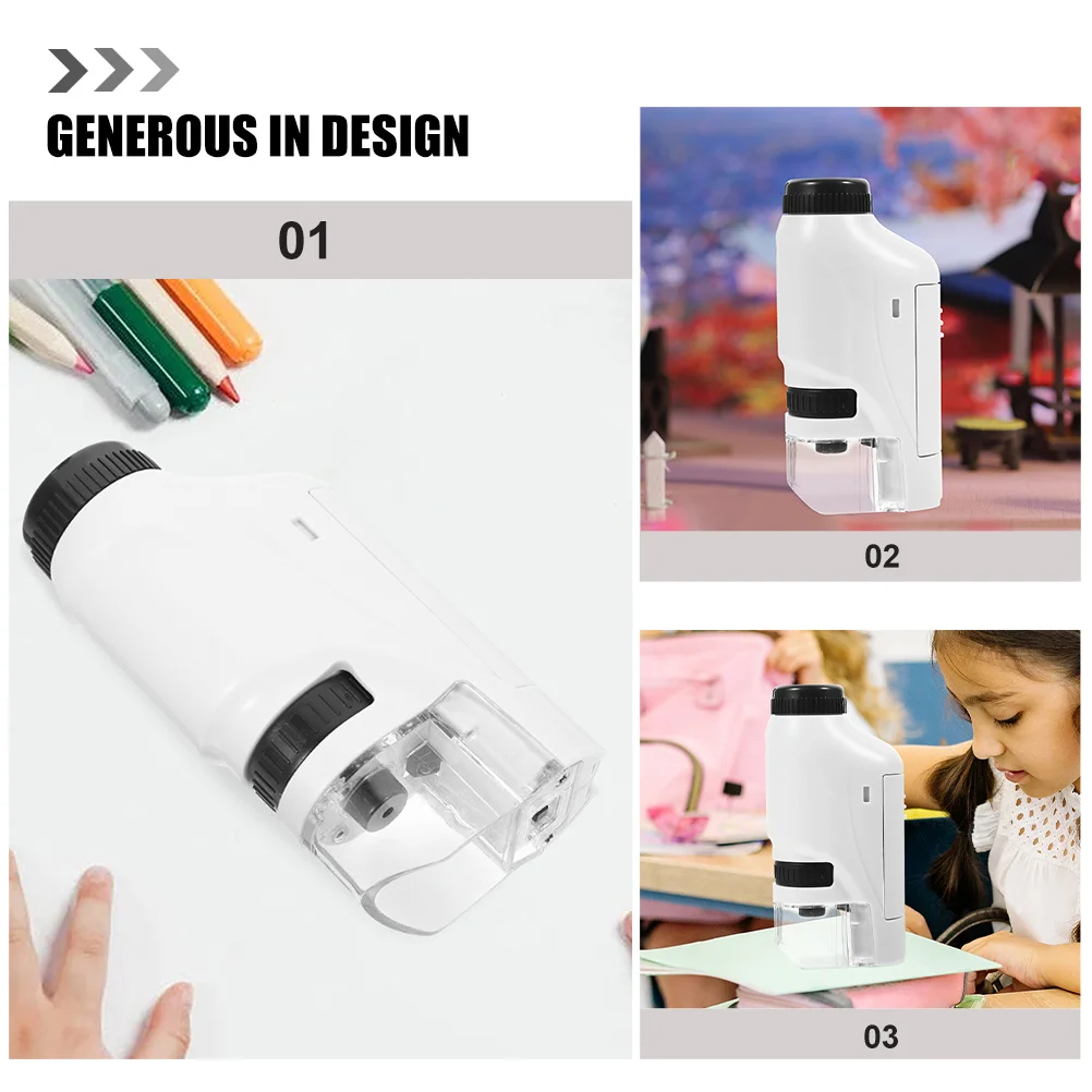 1 セット単眼顕微鏡シンプルな生物拡大鏡子供のための科学探査軽量ポータブルデザイン教育ツール