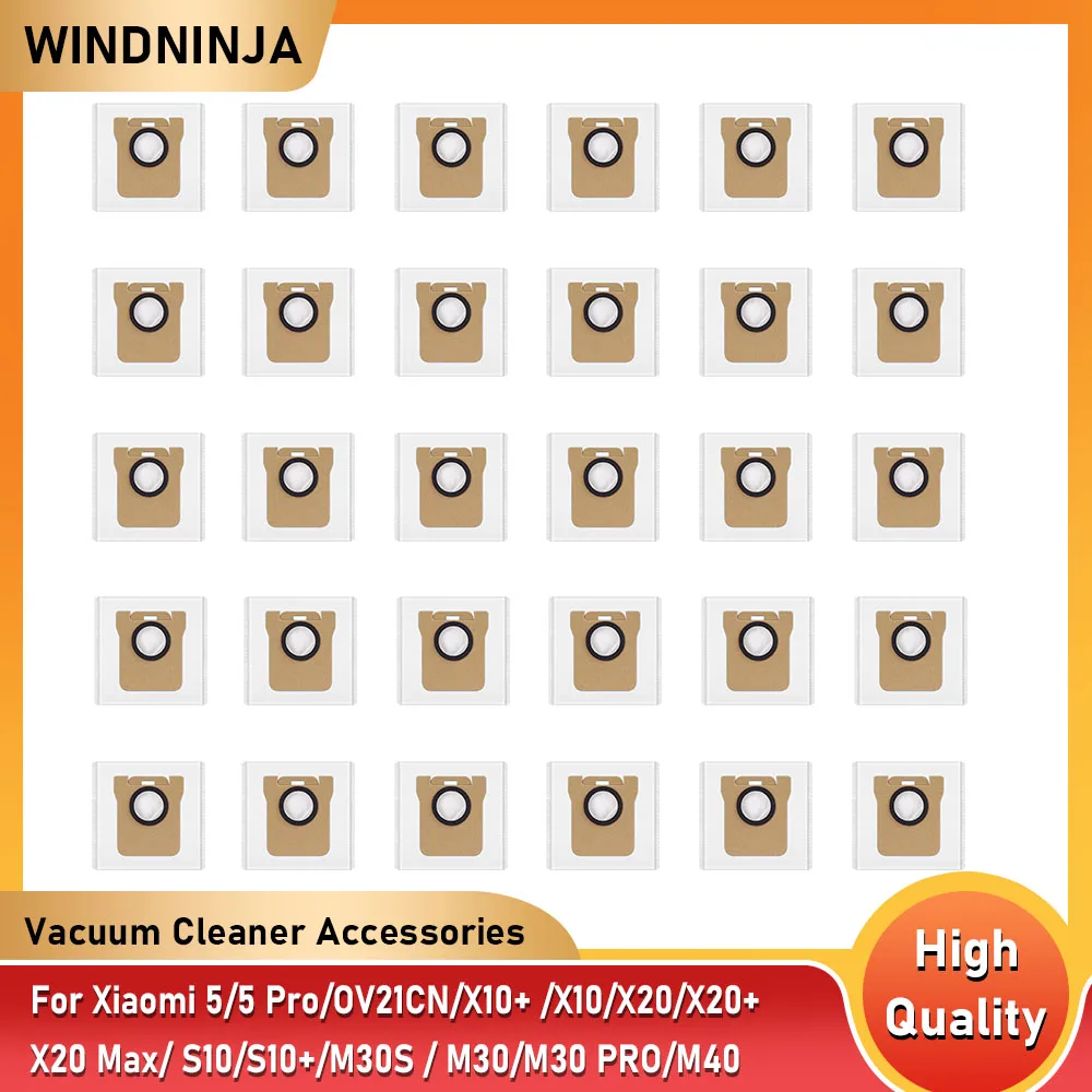 Replacement Trash Bag For Xiaomi Mijia 5 5Pro OV21GL X10plus X10+ X20plus X20+ S10 M30S Robot Vacuum Cleaner Dust Bag Part