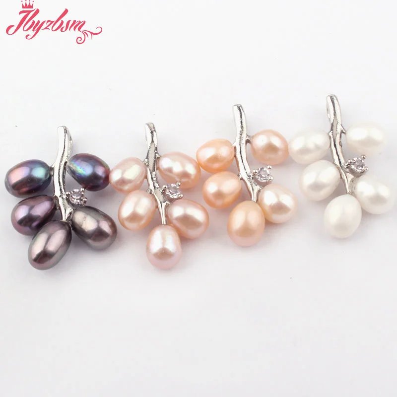 6x8mm Black White Pink  Freshwater Pearl Necklace Charm Exquisite Pendant 28mm Jewelry for Women Wedding Party Anniversary