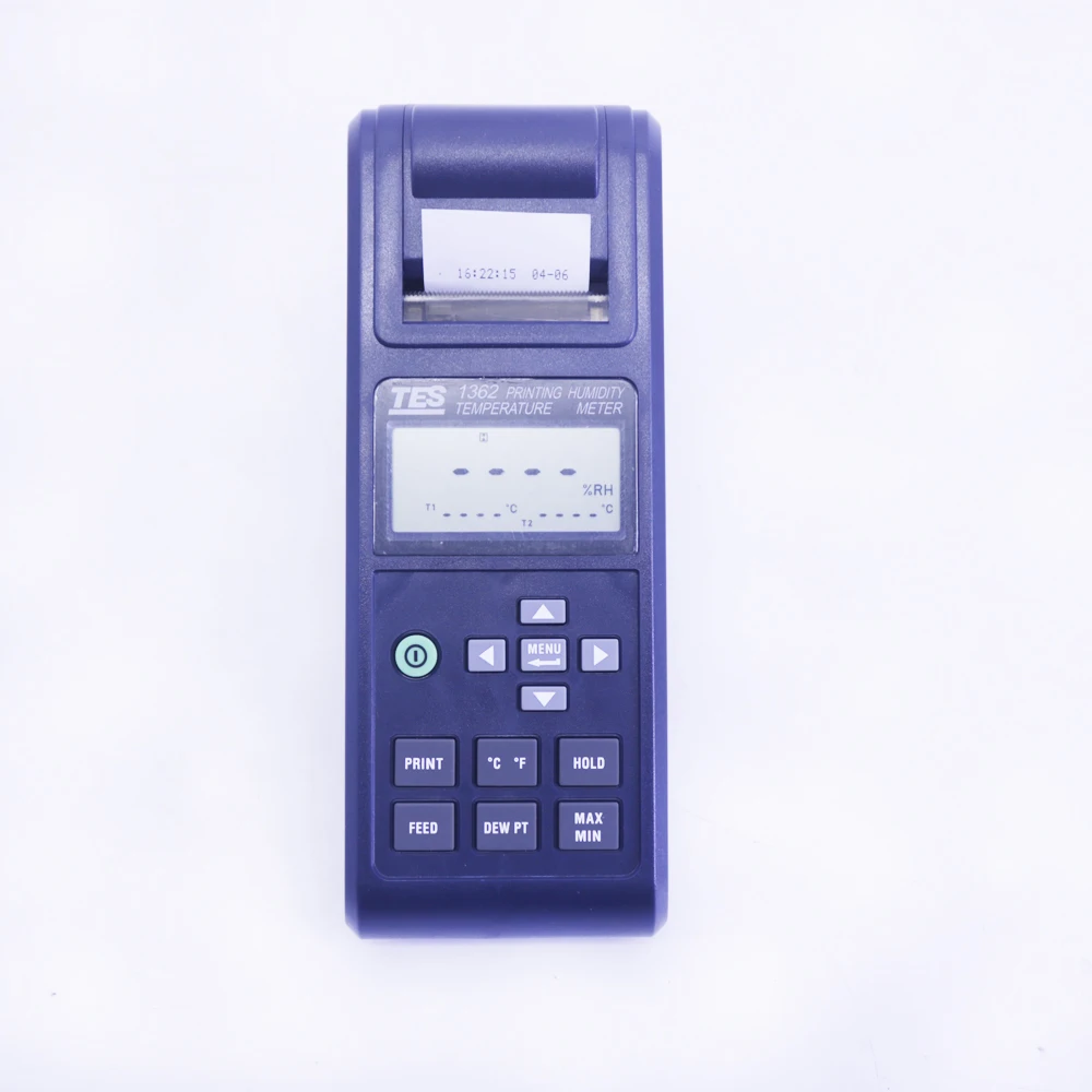 TES-1362 Digital Thermometer Printing Humidity Temperature Meter Dew Point Meter Range 10%RH ~ 95%RH