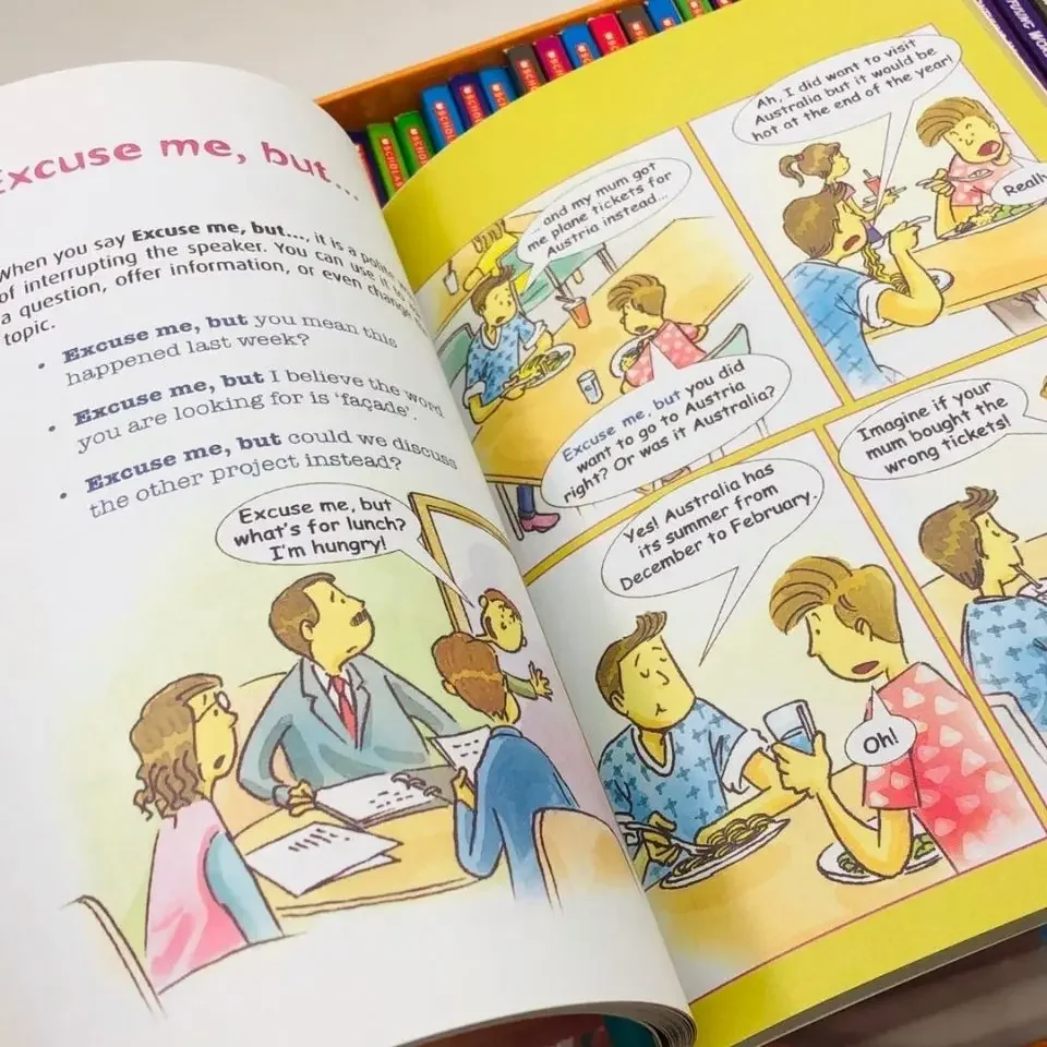 42 libri di storie inglesi scolastici In parole d'azione/idiomi libri di lettura per bambini con immagini in-picture