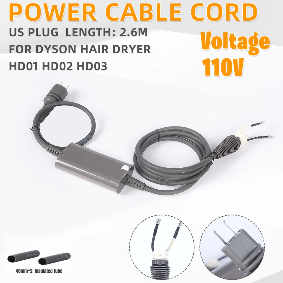 ダイソン　ブラック ヘアドライヤー 電源コード付き Amazon.co.jp: 電源コード交換用ダイソンSupersonicヘアドライヤーHD01