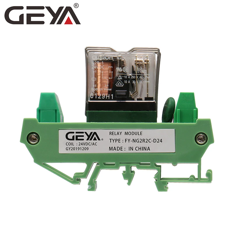 GEYA NG2R 2 Channel Relay Module  12V 24V  1SPDT Relay 10A Plug in Type Relay